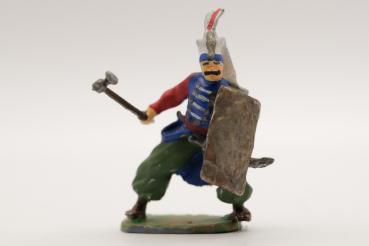 Turk fighting with hammer square shield Janissary